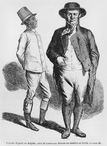 Peyrade verkleidet als Engländer und Contenson als mulattischer Diener, Illustration aus Splendeurs et Misères des Courtisanes von Honoré de Balzac, veröffentlicht 1867