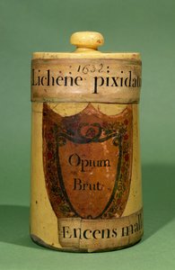 Apothekerglas zur Aufbewahrung von rohem Opium, 1632 (Keramik)