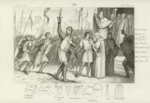 Philipp I. von Frankreich und Papst Urban II. rufen zur Ersten Kreuzzug auf, ca. 1095 von French School