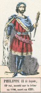 Philipp II genannt August, 42. König, bestieg den Thron 1180, gestorben 1223 von French School