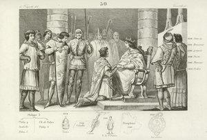 Philipp VI. von Valois huldigt Eduard III. von England, aber nur als Herzog von Aquitanien von French School