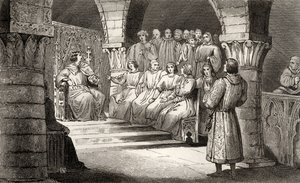 Philippe V. (1293-1322) der Lange und die Generalstände lehnen die Ansprüche von Jeanne II. ab, aus 
