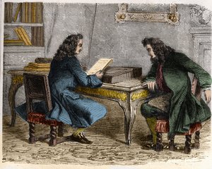 Pierre Corneille liest seinem Bruder Thomas Corneille das „Cid“ vor, bevor er zu Anne „Ninon“ de l
