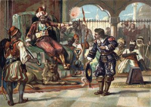 Pierre Porcon de La Barbinais, Fregattenkapitän, wurde vom Dey von Algier gefangen genommen. Er wurde geschickt, um mit König Ludwig XIV. über die Behandlung französischer Gefangener in Algerien und die Friedensabkommen zu verhandeln. Der König lehnte die  von French School