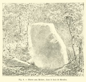 Pierre aux Moines im Wald von Meudon von French School