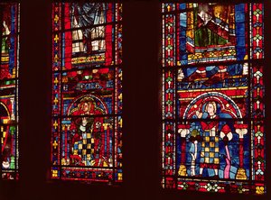 Pierre de Dreux (1190-1250) und sein Sohn Jean de Bretagne (1237-86) (Detail) von French School