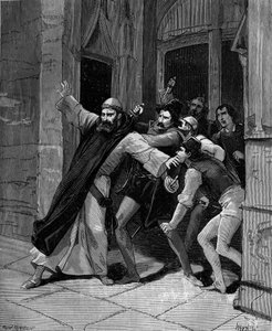 Pietro Paolo Sarpi, bekannt als Fra Paolo, des Ordens der Serviten Mariens (1552-1623) venezianischer Historiker, der am 5. Oktober 1607 in Venedig von Attentätern verwundet wurde.