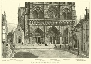 Platz des Parvis Notre-Dame im 15. Jahrhundert von French School