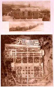 Plan und Ansicht der Villa d