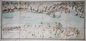Plan für den Bau einer Steinbrücke über den Liamone-Fluss in Korsika von French School