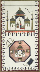 Plan der Al-Aqsa-Moschee und des Felsendoms, nach einem arabischen Manuskript aus dem 18. Jahrhundert von French School