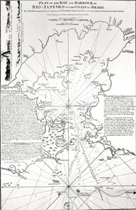 Plan der Bucht und des Hafens von Rio de Janeiro an der Küste Brasiliens