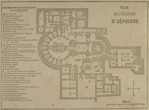 Plan der Grabeskirche, Jerusalem von French School