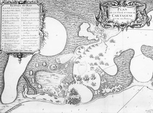 Plan der Stadt und des Hafens von Cartagena, Kolumbien, 1697
