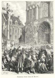Pflanzung eines Missionskreuzes von French School