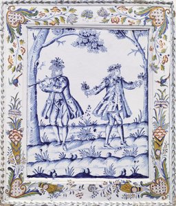 Plakette mit einer Szene aus Die Zauberflöte von French School