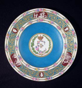 Teller aus dem Service von Kaiserin Katharina II. (1729-96) von Russland, Sevres, ca. 1779 (Porzellan)