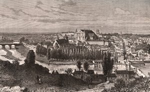 Poitiers - Gravur in „La France illustree: geographie, histoire, administration statistique“ von V.A. Malt-Brown. 1884
