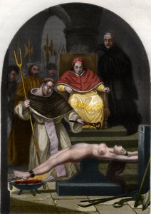 Papst Pius V leitet das Tribunal der Inquisition
