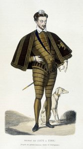 Ganzkörperporträt von Heinrich III. (1551 - 1589) - in „France and the French through the centuries“ von Augustin Challamel