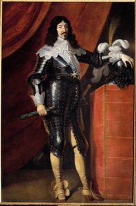 Ganzkörperporträt von Ludwig XIII. (1601-1643) in Rüstung. Gemälde der französischen Schule des 17. Jahrhunderts. Musée du Château de Chambord von French School