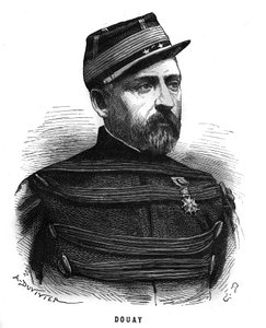 Porträt von Abel Douay (1809-1870), französischer General. Gravur in „Les Illustrations De L