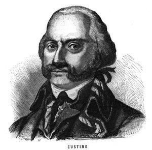 Porträt von Adam Philippe de Custine (1740-1793) französischer General. Gravur in „Les Illustrations De L