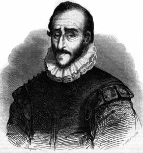 Porträt von Adam de Craponne (1526-1576), französischer Ingenieur. Gravur in „Le Magasin picturesque“