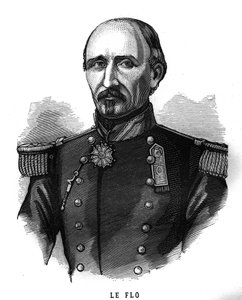 Porträt von Adolphe Le Flo (1804-1887), General der französischen Armee und Politiker. Gravur in „Les Illustrations De L