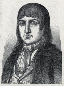 Porträt von Amateur Jérôme Le Bras des Forges, Ritter von Boishardy (Bois hardy oder Bois-Hardy), Chef der Chouans der Französischen Revolution (1762-1795). Gravur von 1889. Private Sammlung. von French School