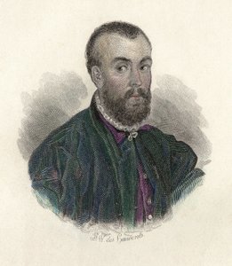 Porträt von Andre Vesale (1514-1564), ein flämischer Arzt, der in Spanien und Italien praktizierte. in „Porträts der nützlichen Männer“.