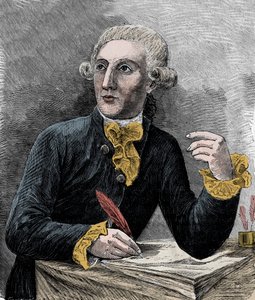 Porträt von Antoine Laurent de Lavoisier (1743-1794), französischer Chemiker - Porträt von Antoine Laurent de Lavoisier (1743-1794), französischer Chemiker - Gravur in „Wissenschaften für alle - Physik und Chemie populär“ von Alexis Clerc - Ende 19. Jahrhu