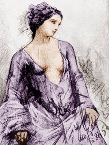 Porträt von Apollonie Sabatier, die 1852 Baudelaires Geliebte war von French School