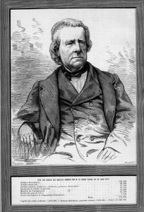 Porträt von Baron Taylor (Isidore Justin Séverin Taylor, genannt) (1789-1879), französischer Dramatiker und Philanthrop. Gravur in „Le Monde Illustré“ Nr. 1172 vom 13. September 1879 von French School