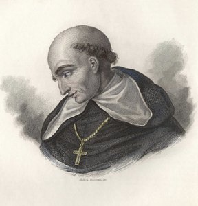 Porträt von Bartolomé de Las Casas (1472-1566), spanischer Dominikanerbruder und Bischof von Chiapas. in „Portraits des hommes utiles“ von French School