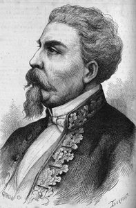 Porträt von Benedetto Cairoli (1825-1889), italienischer Staatsmann. Gravur in „Le Monde Illustré“ Nr. 1132 vom 7. Dezember 1878. von French School