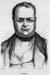 Porträt von Camillo Benso, Graf von Cavour (1810-1861) italienischer Staatsmann - in „The History of France“ von Henri Martin von French School