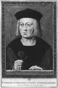 Porträt von Charles von Orleans, Graf von Angoulême, nach dem Original aus der Sammlung Roger de Gaignières (Aquarell auf Papier) von French School