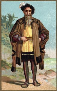 Porträt von Christoph Kolumbus (Cristoforo Colombo) Chromolithographie Ende des 19. Jahrhunderts.