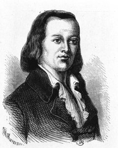 Porträt von Claude Chappe (1765 - 1807), französischer Ingenieur, der den ersten Lufttelegraphen erfand - in „Album der Wissenschaft; berühmte Wissenschaftler; Große Entdeckungen“ 1896 von French School