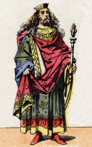 Porträt von Chlodion genannt der Langhaarige, König der Franken von 428 bis 448.