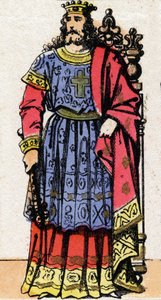 Porträt von Dagobert I. (ca. 600-639), König von Austrasien (623 bis 629), König aller Franken (629 bis 634), König von Neustrien und Burgund (634 bis 639). von French School