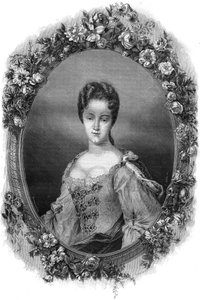 Porträt von Dona Olimpia Maidalchini aus Viterbo (1594-1657), sehr enge Beraterin von Papst Innozenz X. Gravur in „History of the Popes (...) Crimes of the Queen King and Emperors through the centuries“ von Maurice Lachatre