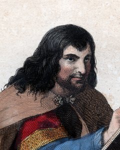 Porträt von Einhard (Eginhard, Einhart, Einard, Einhard) (775-840), fränkischer Gelehrter und Höfling