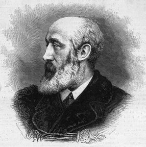 Porträt von Ernest Feydeau (1821-1873), französischer Dichter und Romanautor. Gravur in „Le Monde Illustré“ Nr. 865 vom 8. November.