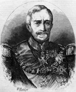 Porträt von Esprit Victor Elisabeth Boniface de Castellane (1788-1862), französischer Marschall. Gravur in „Le Monde Illustré“ Nr. 56 vom 1. Mai 1858.