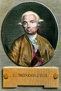 Porträt von Etienne de Montgolfier (1745 - 1799), Erfinder des Heißluftballons. Gravur des 18. Jahrhunderts. Private Sammlung.
