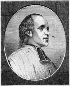 Porträt von Pater Delacroix de Ravignan (1795-1858), französischer Jesuit. Gravur in „Le Monde Illustré“ Nr. 47 vom 6. März 1858.