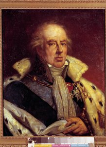 Porträt von Francois - Alexandre - Frederic, Herzog von La Rochefoucauld Liancourt, Ökonom (1747 - 1837) im Kostüm eines Pairs von Frankreich unter der Restauration. Versailles. Schlossmuseum von French School