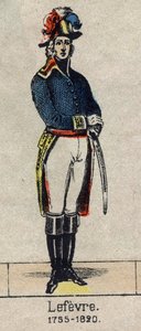 Porträt von François Joseph Lefebvre (1755-1820), Herzog von Danzig und des Empire, Pair von Frankreich, dann Baron und Pair von Frankreich, Marschall des Empire. Bild von Epinal aus dem späten 19. Jahrhundert von French School